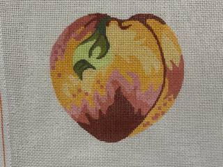 Peach Ornament by Kelly Clark Needlepoint (Colonial Needle) (thumbnail)