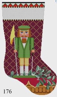 Nutcracker Golfing Stocking by Liz Goodrick-Dillon (Tapestry Tent, via Susan Roberts) (thumbnail)