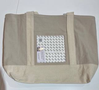 Tote Bag- Taupe w/ Natural handle 6x6 opening by Tilli Tomas (thumbnail)