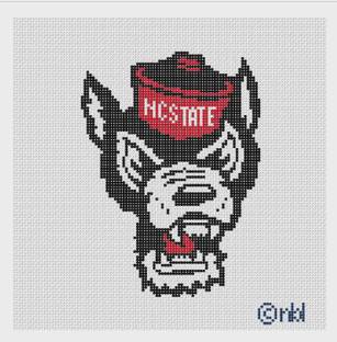 NC State Wolf Mascot by Needlepoint by Laura (thumbnail)