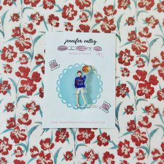 NY Baller Girl Needleminder by Jennifer Vallez Needlepoint (thumbnail)