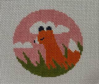 Sitting Fox round by Jennifer Hall (thumbnail)
