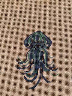 Blue Lagoon Jellyfish by Kelly Clark Needlepoint (Colonial Needle) (thumbnail)