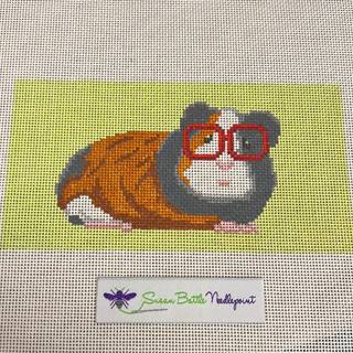Guinea Pig with Glasses Eye Glass Case by Susan Battle Needlepoint (thumbnail)