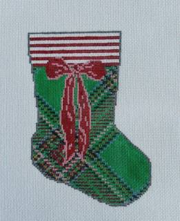 Green Tartan Mini Sock Canvas by KCN Designers (thumbnail)