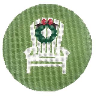 Adirondack Chair with Wreath on Green by Kristine Kingston (thumbnail)