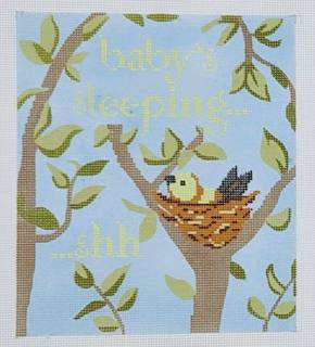 Baby's Sleeping Birdnest by Susan Battle Needlepoint (thumbnail)