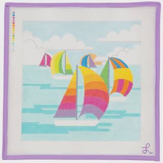 Retro Rainbow Sailboats by Lycette Designs (thumbnail)