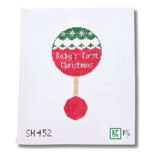 Red/Green Baby Rattle Canvas by Kathy Schenkel (thumbnail)