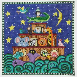 Noah's Ark - No Alphabet Border 9.5" Square by Meredith Collection (thumbnail)
