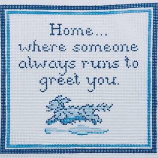 The Plum Stitchery Long Haired Dachshund Needlepoint Canvas by The Plum Stitchery (thumbnail)
