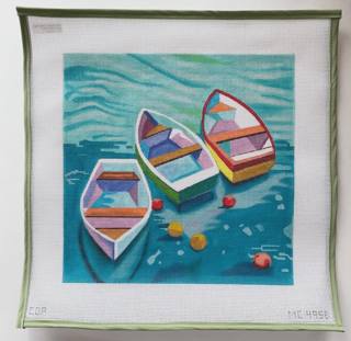 3 boats in water by Colors of Praise Art Studio (thumbnail)