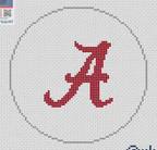Alabama A logo round by Needlepoint by Laura (thumbnail)