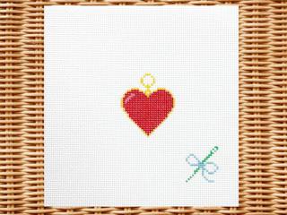 Heart Enamel Inspired Charm Canvas by CMC Stitches (thumbnail)