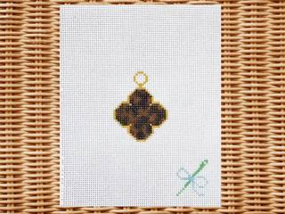 Tortoiseshell Enamel Clover Charm Canvas by CMC Stitches (thumbnail)