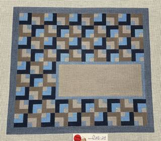Blue/Gray Scotch Tefillin by Gone Stitching (thumbnail)