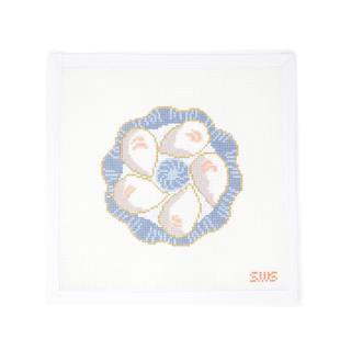 Blue Oyster Plate (13 mesh) by Stitching with Stacey (thumbnail)