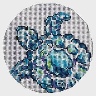 Sea Turtle on Lilac Round by Associated Talents (thumbnail)