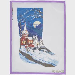Winter's Eve Stocking by Dogwood Needlepoint (thumbnail)