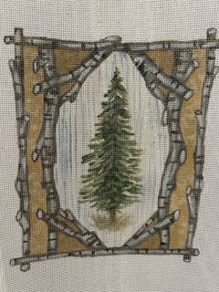Pine Tree in Bamboo Frame by Victoria Whitson (thumbnail)