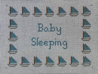 Baby Sleeping with blue sailboats by Poppy's Designs (thumbnail)