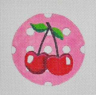 Cherries on Pink Dots - Round by Raymond Crawford (thumbnail)