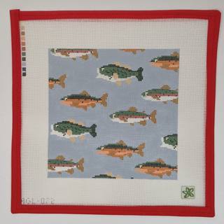 Stream of Fish by Dogwood Needlepoint (thumbnail)