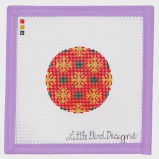 Gold Snowflakes & Green Polka Dots on Red by Little Bird Designs (thumbnail)