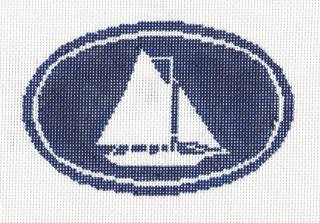 Sailboat Rowayton Oval - Trunk Show by Doolittle Stitchery (thumbnail)