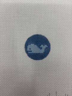 Light Blue Whale on Royal Blue mini by Kate Dickerson Needlepoint Collections (thumbnail)