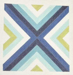 cabana blue pillow by Initial K Studio (thumbnail)