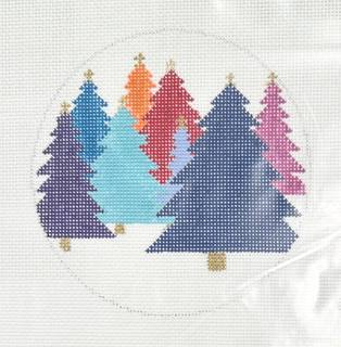 colorful forest with stitch guide by Stitch Style Needlepoint (thumbnail)