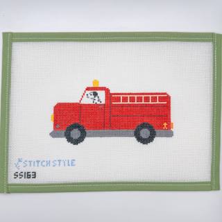 Dalmatian Fire Truck with stitch guide by Stitch Style Needlepoint (thumbnail)