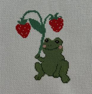 Strawberry Showers Frog by Stitchtent (thumbnail)