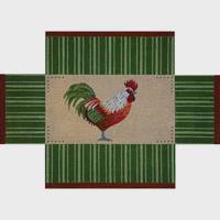 Rust Green Rooster w/ Stripes Brick by JP Needlepoint (thumbnail)