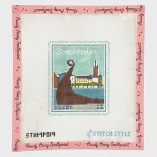 Stockholm Travel Stamp by Stitch Style Needlepoint (thumbnail)