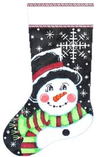Snowflake Snowman Stocking by Meredith Collection (thumbnail)