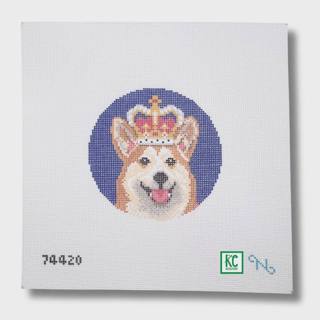 Jubilee Corgi Round Needlepoint Canvas by Needlepaint (thumbnail)