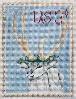Vintage Stamp Collection - Reindeer Canvas by The Plum Stitchery (thumbnail)