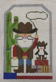 santa cowboy tag with stitch guide by Sew Much Fun Needlepoint (thumbnail)