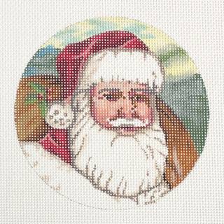 up on the roof top round by Susan Roberts Needlepoint (thumbnail)