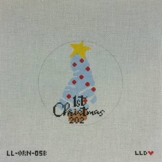 Baby's First Xmas Foot Blue by Laura Love Designs (thumbnail)