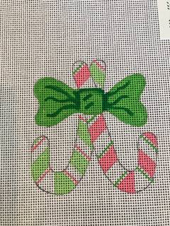 Pink candy canes with stitch guide by Patricia Sone (thumbnail)