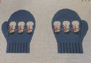 Snowman Mittens Blue by Kathy Schenkel (thumbnail)
