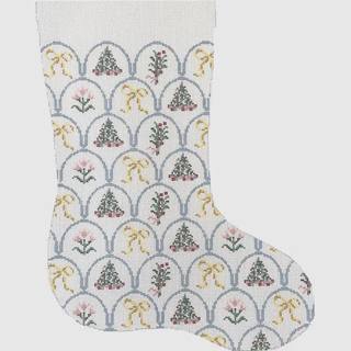 Yellow Bow Scalloped Stocking by The Plum Stitchery (thumbnail)
