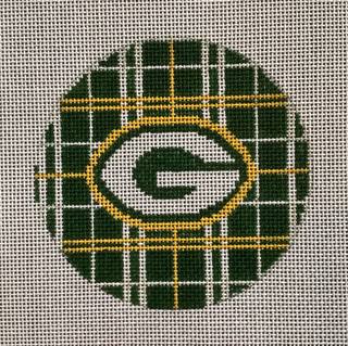 Green Bay Packers Logo on Plaid by Elm Tree Designs (thumbnail)