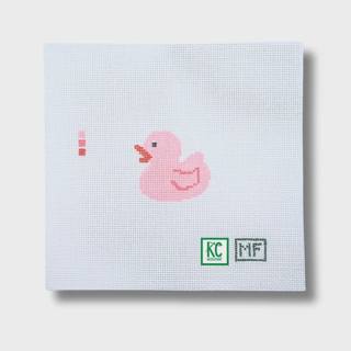 Pink Duck Mini Canvas by M F Needlepoint (thumbnail)