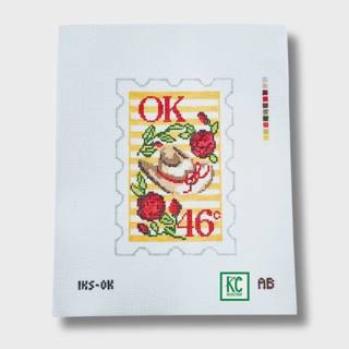 Oklahoma Stamp Canvas by Initial K Studio (thumbnail)