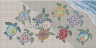 Painted Turtles First Swim on 13 by Susan Roberts Needlepoint (thumbnail)