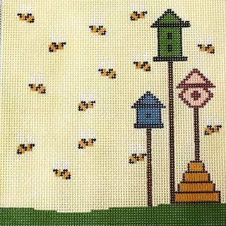 Bee Skep and Bird Houses Eyeglasses Case by J. Childs Designs (thumbnail)